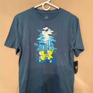 NWT Under Armour Ocean Blue Graphic Tee, Size Youth XL
